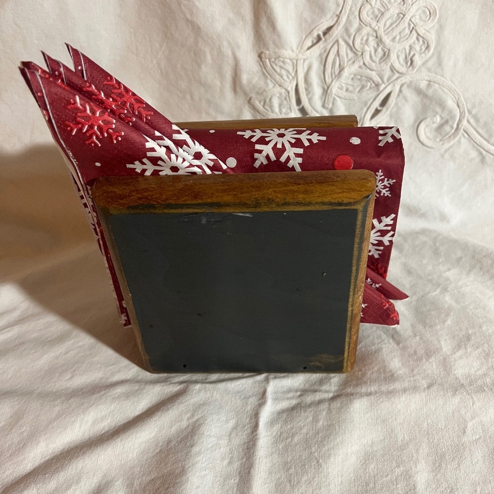 Blue, Wooden, Napkin Holder